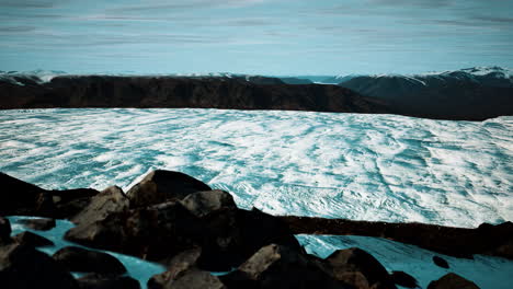 Alaska-glacier-in-mountains-landscape